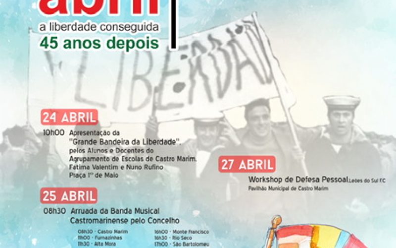 Castro Marim celebra o dia 25 de Abril com a Grande Bandeira da Liberdade